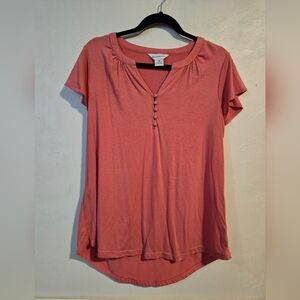 Liz Claiborne Coral Short Sleeve Top